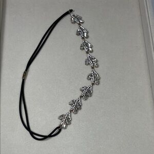 Elegant Silver Leaf Headband
